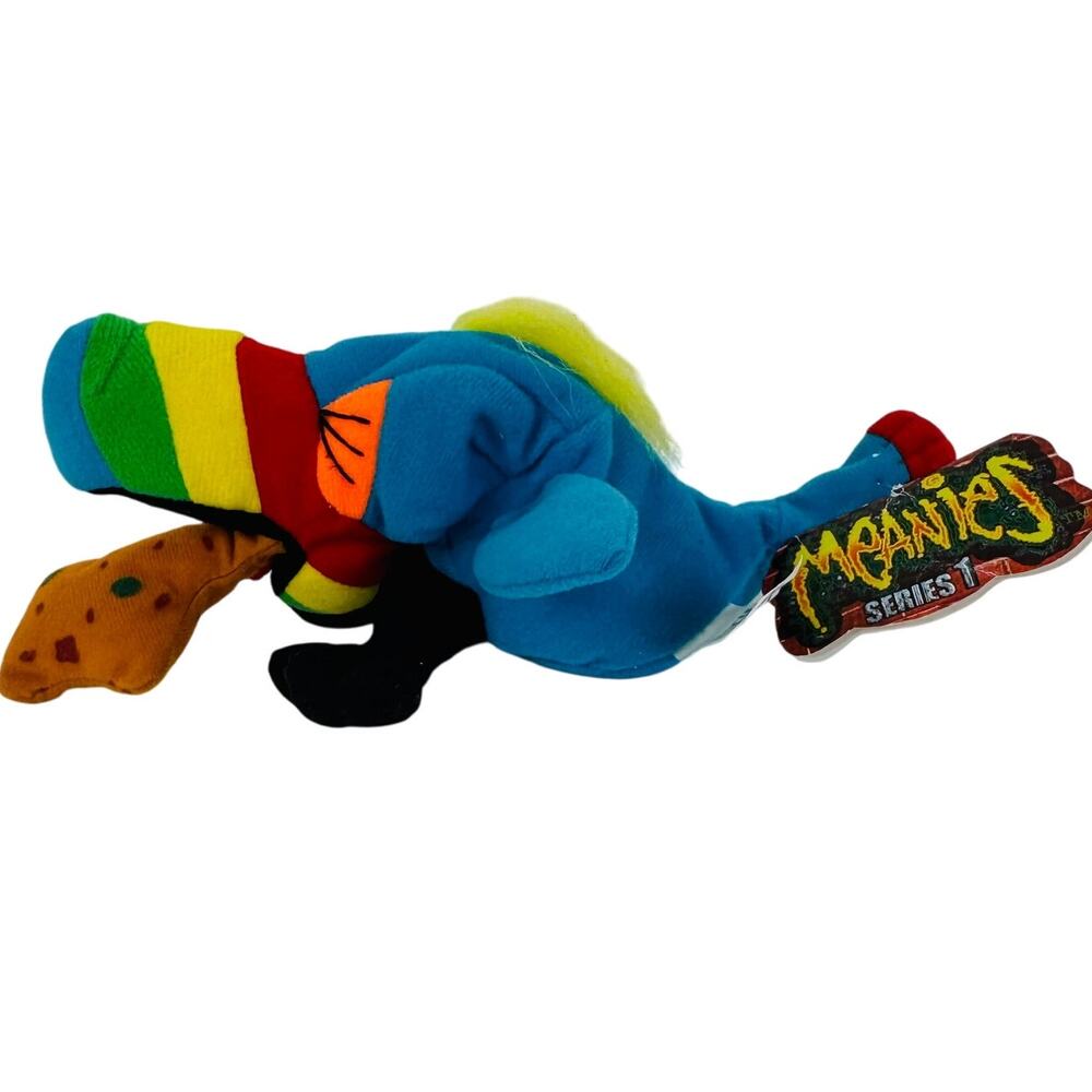 VTG 1997 Meanies‎ Hurley The Toucan Vomiting Beanbag Plush Stuffed Animal NWT